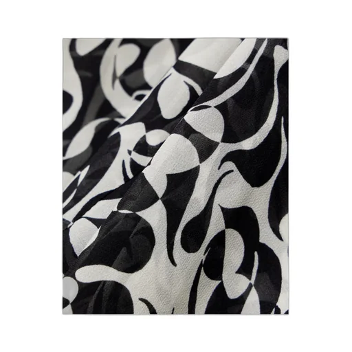 Printed Chiffon Straight Leg Casual Pants