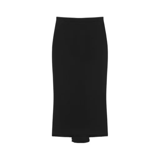 Midi Kickback Skirt In Wool