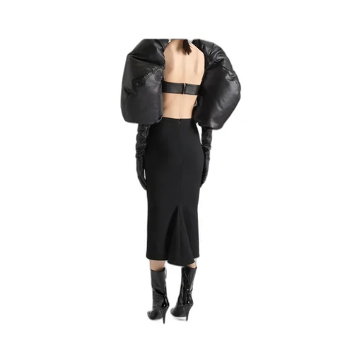 Midi Kickback Skirt In Wool