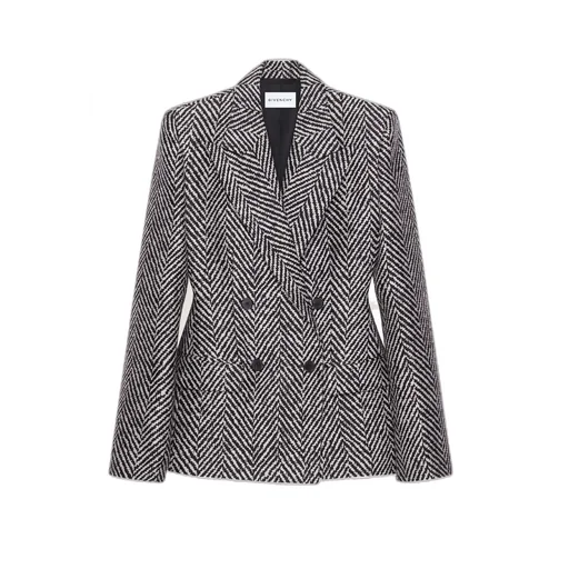 Double-Breasted Jacket In Herringbone Mixed Wool