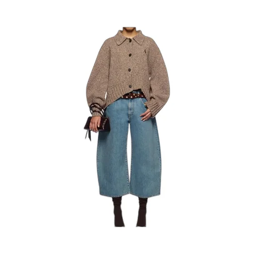 The Attico Marled Button-Up Knitted Sweater