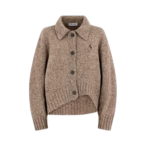 The Attico Marled Button-Up Knitted Sweater