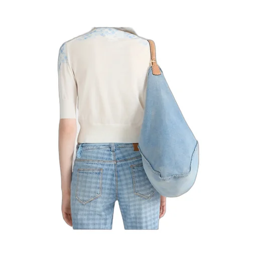 Filo Di Scozia Cotton T-Shirt With Faded Micro Vichy Embroidery