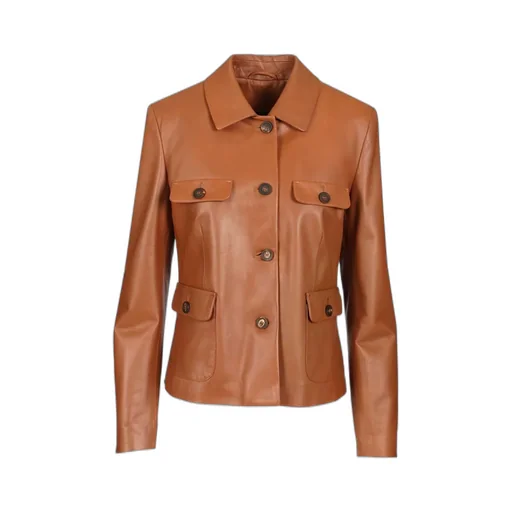 Tagliatore Button-Up Leather Jacket