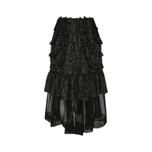 Simone Rocha Multi Frill Patchwork Fray Skirt