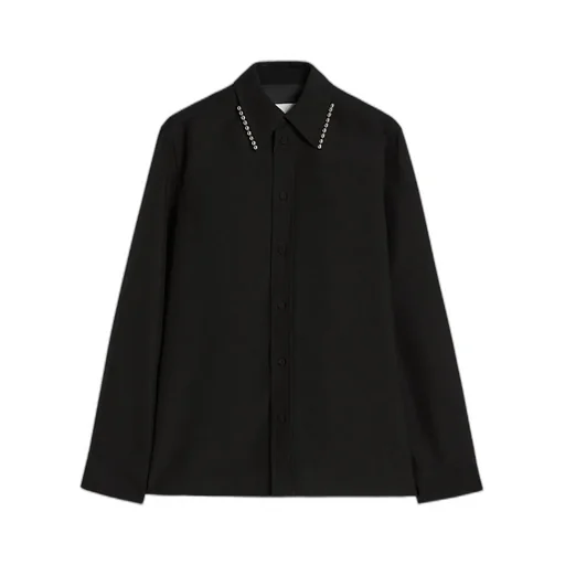Beaded-Collar Shirt