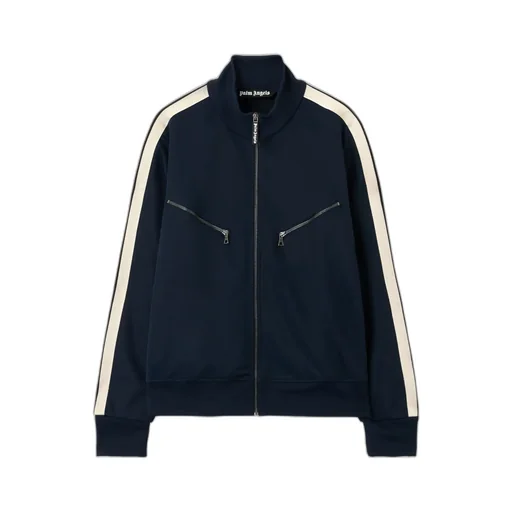 Curved-Logo Zip-Up Sweatshirt