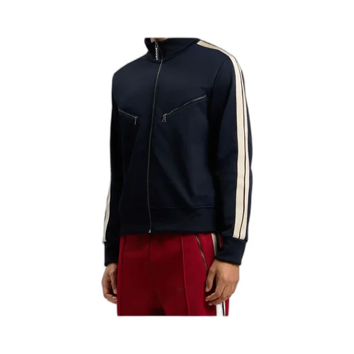 Curved-Logo Zip-Up Sweatshirt