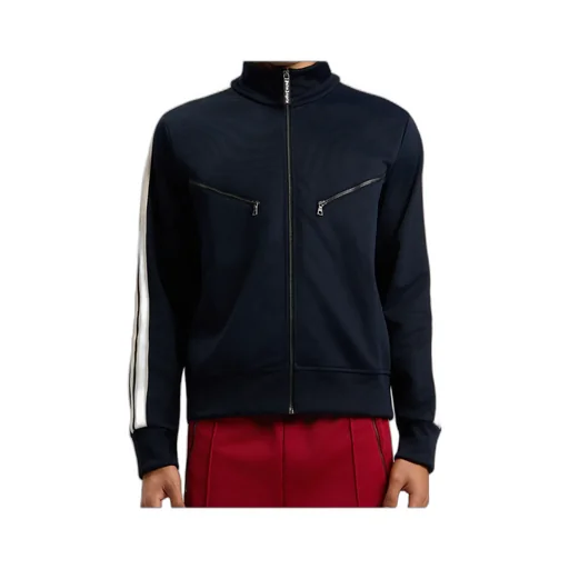 Curved-Logo Zip-Up Sweatshirt