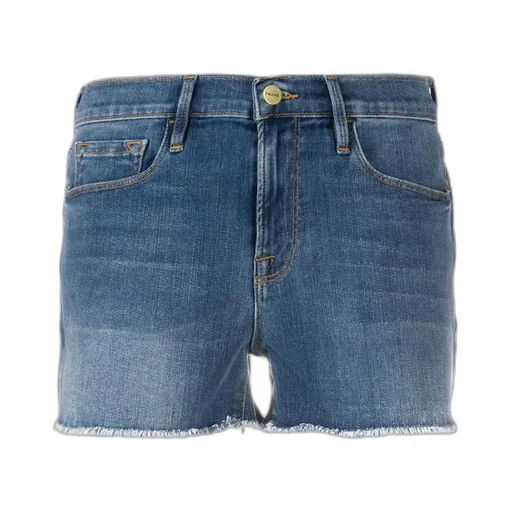 Mid-Waist Denim Shorts