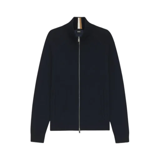 Zip-Up Cardigan In Cotton And Virgin Wool