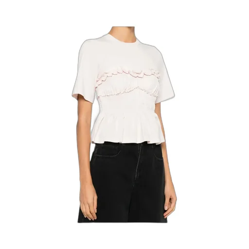 Cecilie Bahnsen Smocked Peplum T-Shirt