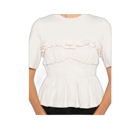 Cecilie Bahnsen Smocked Peplum T-Shirt
