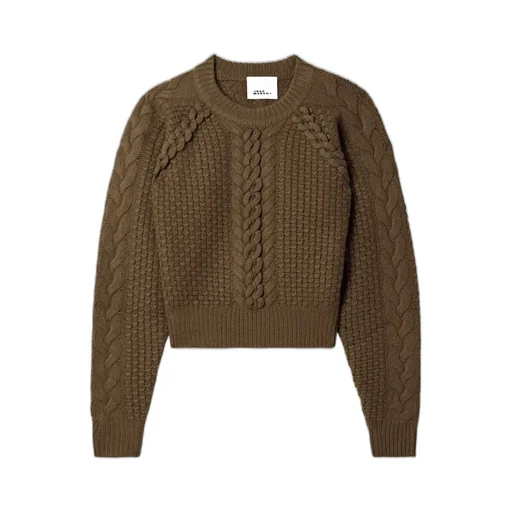 Obrero Cropped Cable-Knit Merino Wool Sweater