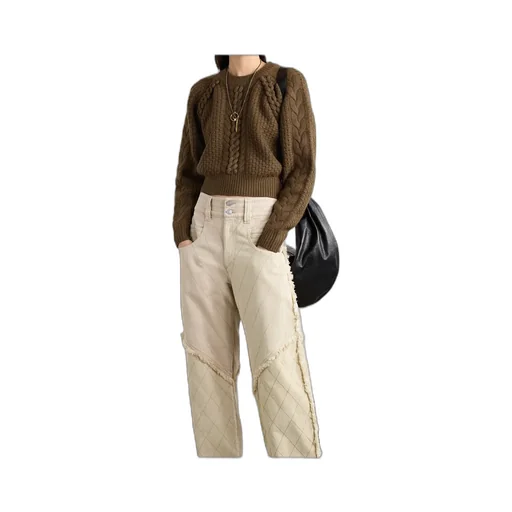 Obrero Cropped Cable-Knit Merino Wool Sweater