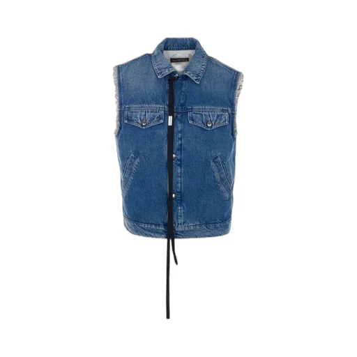 Single-Breasted Denim Vest