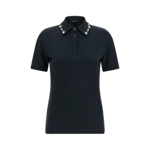 Fabiana Filippi Embellished Ribbed Short Sleeved Polo Shirt