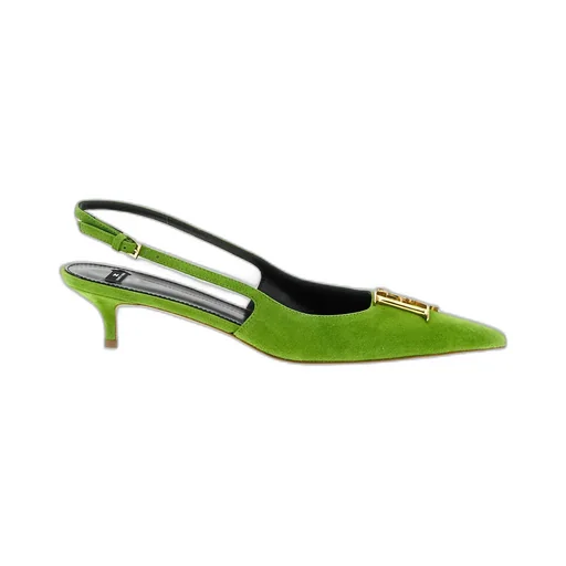 Elisabetta Franchi Logo Plaque Slingback Pumps