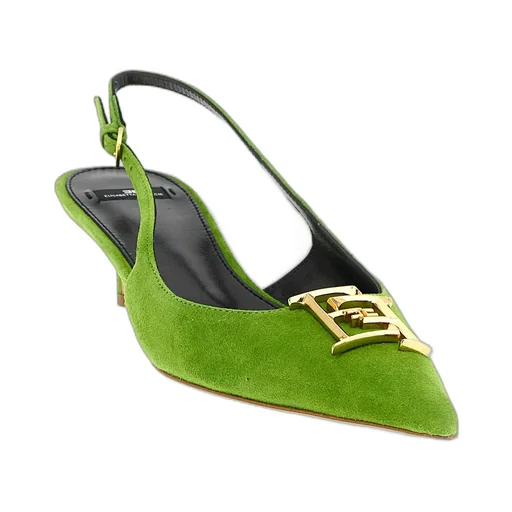 Elisabetta Franchi Logo Plaque Slingback Pumps