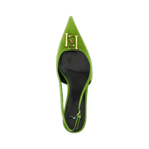 Elisabetta Franchi Logo Plaque Slingback Pumps