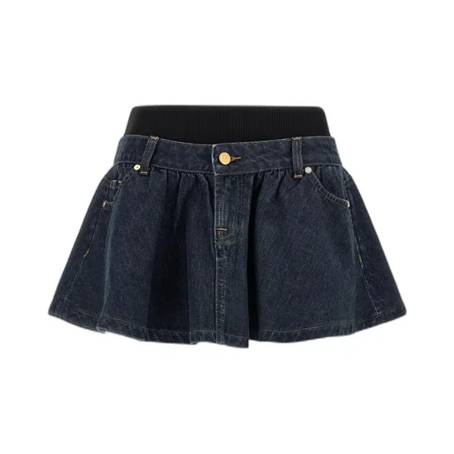 Five-Pocket Mini Denim Skirt