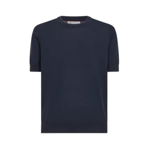 Brunello Cucinelli Short Sleeved Ribbed Jumper