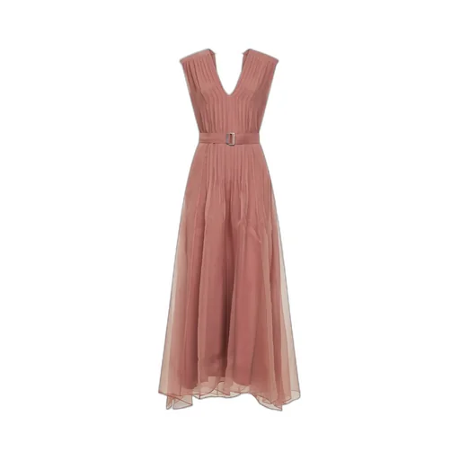 Brunello Cucinelli Pleated Sleeveless Dress