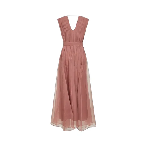 Brunello Cucinelli Pleated Sleeveless Dress