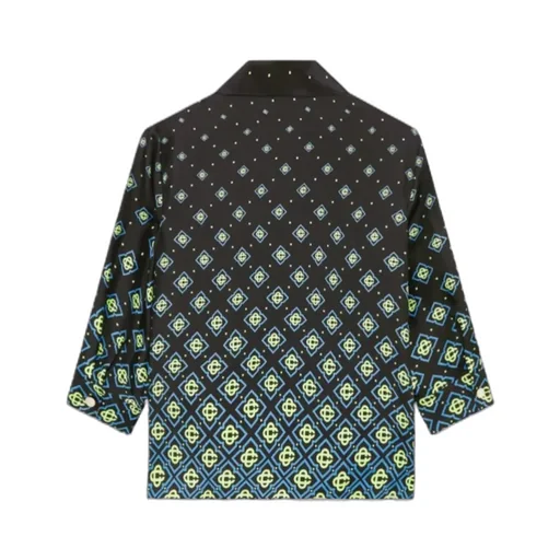 Degrade Monogram Long Sleeve Silk Shirt