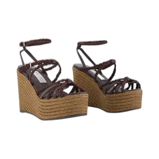 Nyra Leather Wedge Sandals