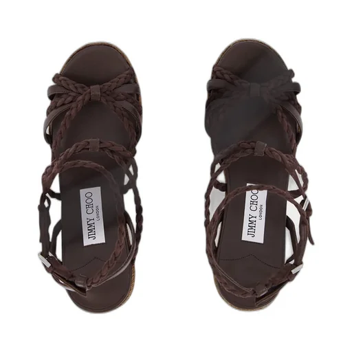 Nyra Leather Wedge Sandals