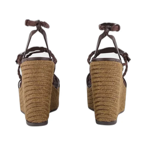 Nyra Leather Wedge Sandals