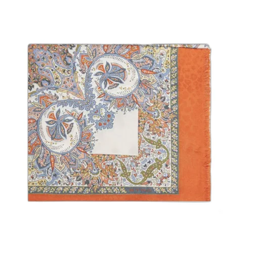 Floral-Patterned Silk Scarf