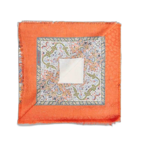 Floral-Patterned Silk Scarf