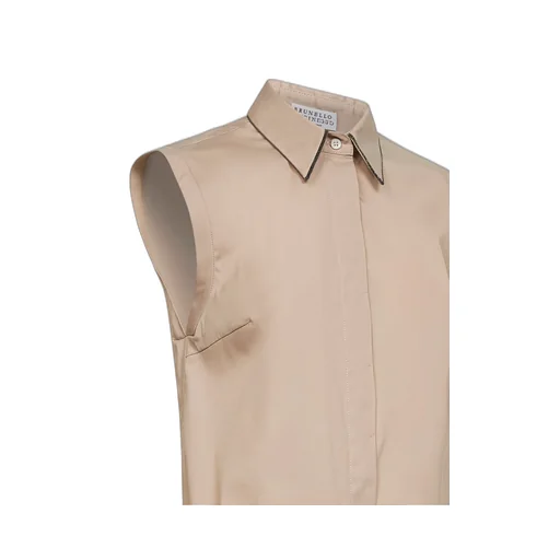 Brunello Cucinelli Sleeveless Curved Hem Shirt