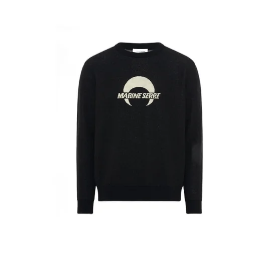 Marine Serre Logo Intarsia Crewneck Knitted Jumper
