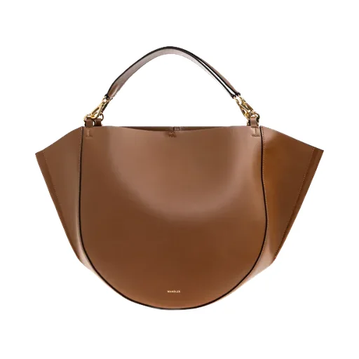 Hortensia Curve Strap Leather Tote Bag