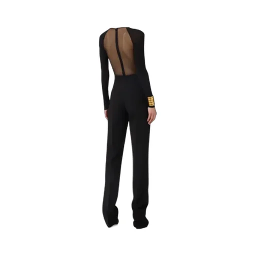 Crystal-Embroidered Long-Sleeves Bodysuit