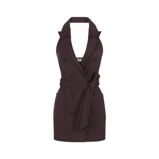 Halterneck Belted Mini Dress