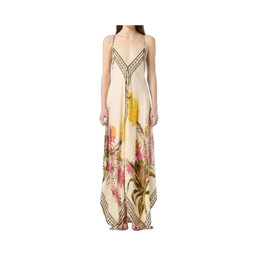 Long Printed Twill Dress