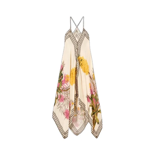 Long Printed Twill Dress
