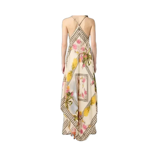 Long Printed Twill Dress