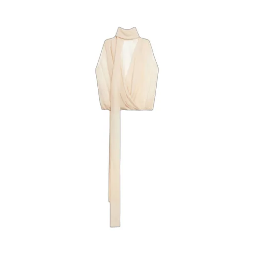 Jacquard Silk Wrap-Around Top