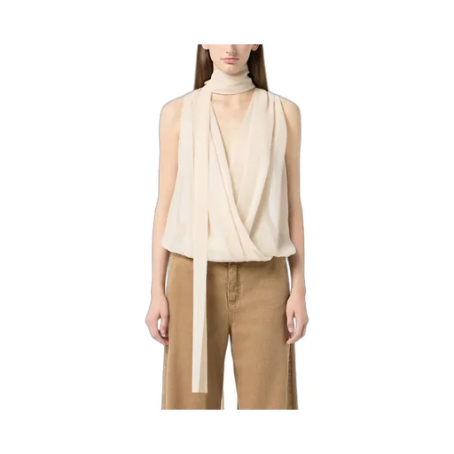 Jacquard Silk Wrap-Around Top