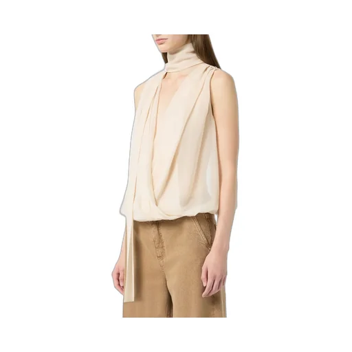 Jacquard Silk Wrap-Around Top
