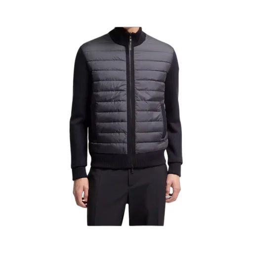 Padded Zip-Up Wool Cardigan