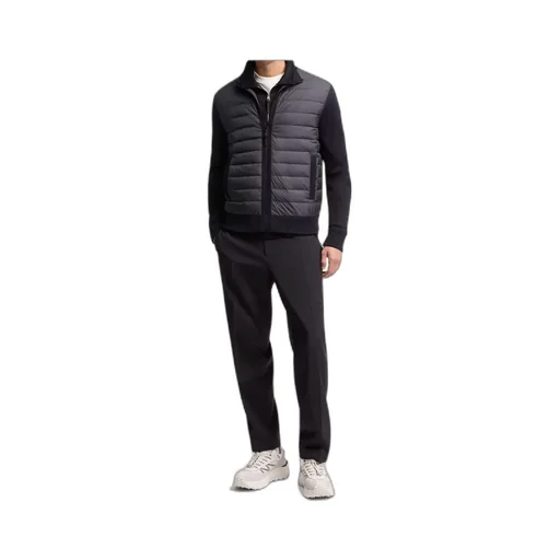 Padded Zip-Up Wool Cardigan