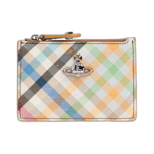 Vivienne Westwood Orb Plaque Checked Card Holder
