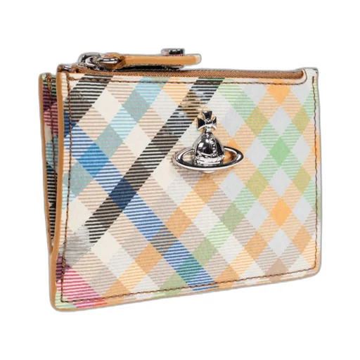Vivienne Westwood Orb Plaque Checked Card Holder