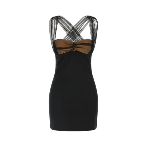 Nensi Dojaka Draped Padded Cup Mini Dress